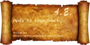 Apáti Engelbert névjegykártya